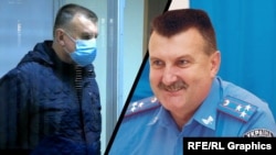 Фотоколаж: арештований Микола Федорян на суді 14 грудня 2020 року (ліворуч) та він же під час служби в кримській міліції (праворуч)