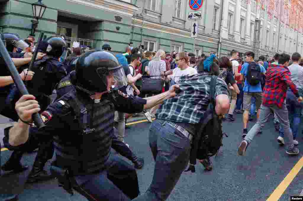 Hundreds of people were detained across Russia. 