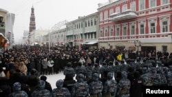 Протестующие в Казани 23 января.