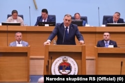 Bivši predsjednik RS Milorad Dodikna sjednici Skupštine RS, 22. august 2025.