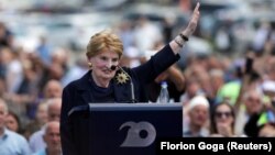 Former U.S. Secretary of State Madeleine Albright in June 2019 in Pristina, Kosovo, where she spoke during the 20th anniversary of the deployment of NATO troops in Kosovo