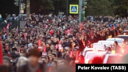 Петербург, 7 октября, несогласованная акция в поддержку Алексея Навального