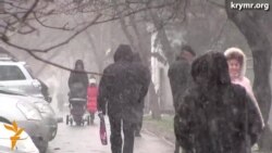 Весенний снегопад в Крыму Весенний снегопад в Крыму