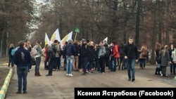Студенты на акции протеста