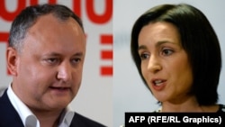 Igor Dodon (left) and Maia Sandu