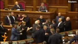 Scuffle Breaks Out In Ukraine's Parliament During Communist Leader's Speech Scuffle Breaks Out In Ukraine's Parliament During Communist Leader's Speech