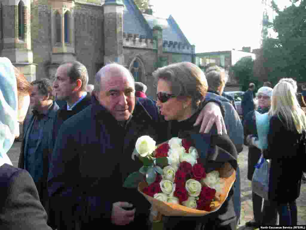 Boris Berezovsky (left) with Marina Litvinenko, the widow of Aleksandr Litvinenko, at an event to mark the first anniversary of the death of her husband. Berezovsky always blamed the former security agent's death by poisoning in 2006 on the Kremlin.  
