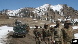 Pakistani troops on patrol in the North Waziristan region.