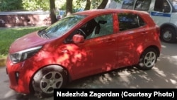 Разбитый автомобиль депутата Надежды Загордан. Фото используется с согласия автора