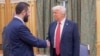 US President Donald Trump (right) shakes hands with Syria's interim President Ahmed al-Sharaa in Riyadh on May 14.