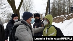 Лев Шлосберг на акции 23 января в Пскове