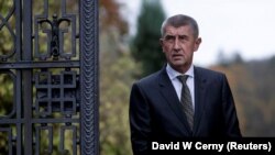 Лидер партии АНО миллиардер Андрей Бабиш у ворот своего замка