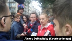 Барбара Новаца, лидер Партии "Твое движение" в день демонстрации против запрета на аборты, 9 апреля 2016