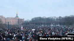 Акция протеста в Петербурга 23 января