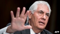 U.S. Secretary of State Rex Tillerson speaks during a hearing of the Senate Foreign Relations Committee in Washington on June 13.
