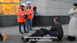 Pro-Russia Militants Attack Ukrainian Unity March In Donetsk Pro-Russia Militants Attack Ukrainian Unity March In Donetsk