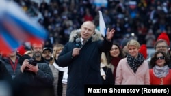 Владимир Путин на стадионе «Лужники», Москва, 3 марта 2018 год