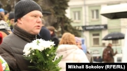 Сергей Митрохин на похоронах Бориса Немцова.