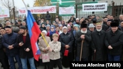 Акция против соглашения о границе с Чечнёй в столице Ингушетии Магасе, октябрь 2018 года