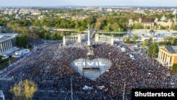Протесты против закона о высшем образовании. Будапешт, 12 апреля 2017 года