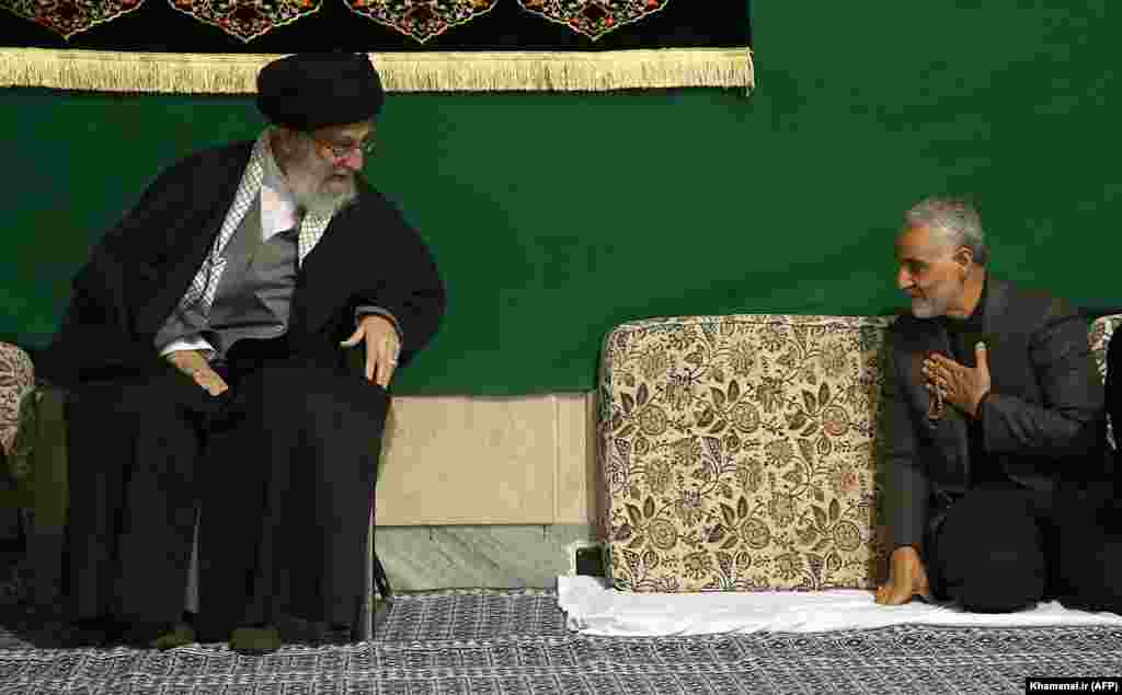 After keeping a low profile for many years, Soleimani began appearing alongside Iranian Supreme Leader Khamenei. On March 27, 2015, he attended a religious ceremony in Tehran.