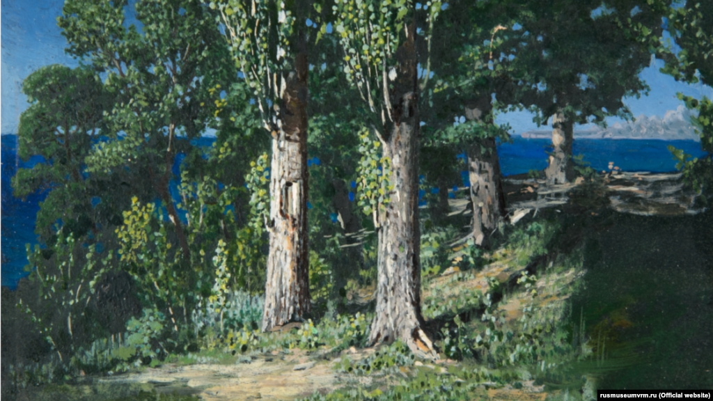 Картина Куинджи «Кипарисы на берегу моря. Крым» (1887)