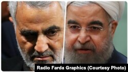Iranian President Hassan Rohani (right) and Qassem Soleimani, a top Quds Force commander