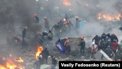 Майдан в дни противостояния, февраль 2014 г.