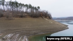Партизанское водохранилище в Крыму, январь 2020 год