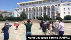Пикет в защиту Каспийского моря в Махачкале, 8 июля 2019 г.