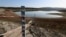 Уровень воды в водохранилище под Симферополем в октябре 2020 года в разгар кризиса, связанного с недостатком воды в аннексированном Россией Крыму
