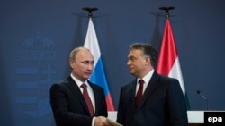 Владимир Путин и Виктор Орбан в Будапеште, 17 февраля 2015 г.