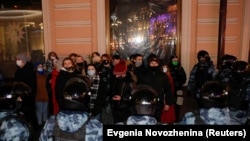 Во время протестов в Москве, 2 февраля