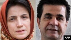 Sakharov prizewinners Nasrin Sotoudeh (left) and Jafar Panahi of Iran