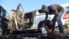 На месте авиаудара израильской авиации по автомобилю гуманитарной группы