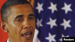 Президент США Барак Обама на пресс-конференции в Нью-Дели, 8 ноября 2010 г.