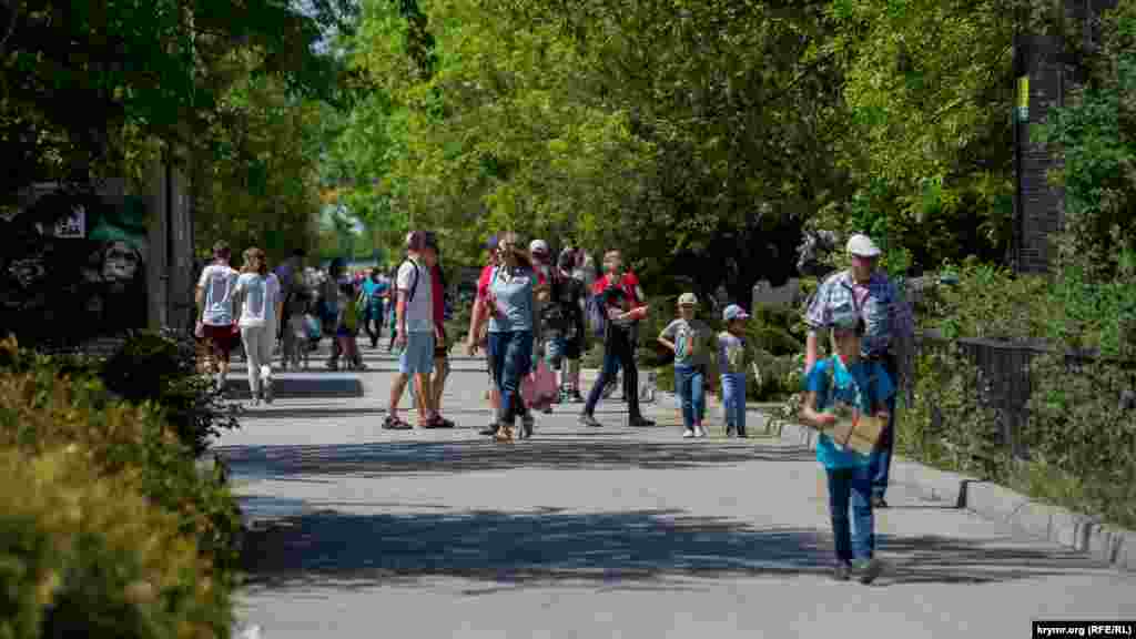В теплые дни в сафари-парке «Тайган» много посетителей