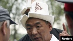 Kyrgyz opposition leader Urmat Baryktobasov, whom a prosecutor wants to jail for "illegally attempting to seize power."