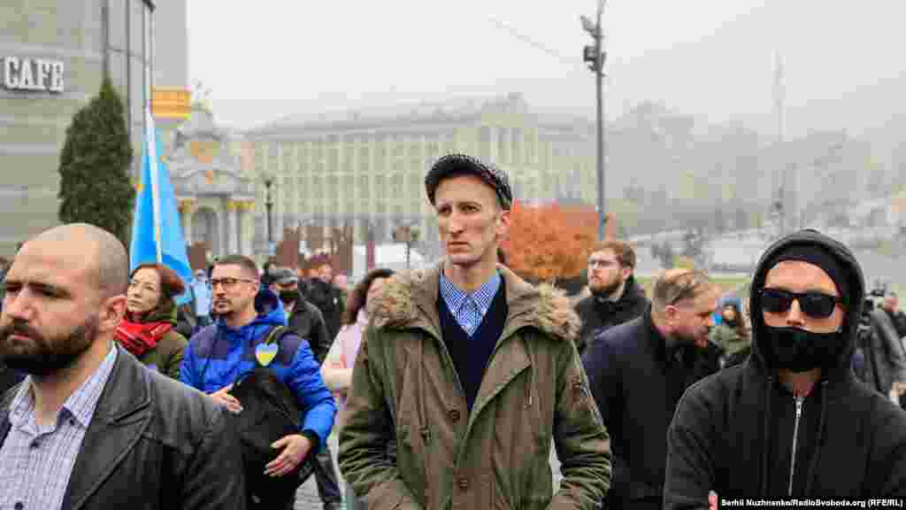 На акцію прийшов колишній політв'язень Кремля, кримчанин Олександр Кольченко