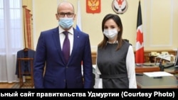 Глава Удмуртии Александр Бречалов и замглавы правительства республики Эльвира Пинчук