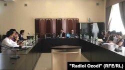 Нишасти матбуотии Гурӯҳи корӣ оид ба нопадидшавиҳои маҷбурӣ дар Душанбе. 5 июли соли 2019
