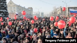 Акция в поддержку Алексея Навального в Новокузнецке (архивное фото)