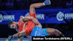 Борец Степан Марянян на чемпионате в Казахстане, сентябрь 2019 г.