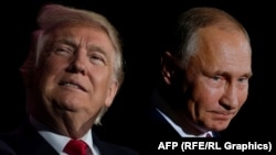 A combo photo of U.S. President Donald Trump (left) and Russian President Vladimir Putin