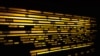 Radio scale on black background, old radio close up