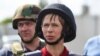 Президент Эстонии Керсти Кальюлайд на КПВВ «Майорск» в Донецкой области, 24 мая 2018 года