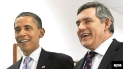U.S. President Barack Obama with British Prime Minister Gordon Brown