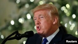 Дональд Трамп выступает в Белом доме, 13 декабря 2017 года