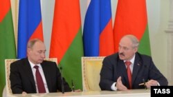 Unequal partners: Russian President Vladimir Putin and his Belarusian counterpart, Alyaksandr Lukashenka