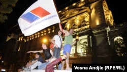 Serbs celebrate nationalist Tomislav Nikolic's election as president in Belgrade on May 20.